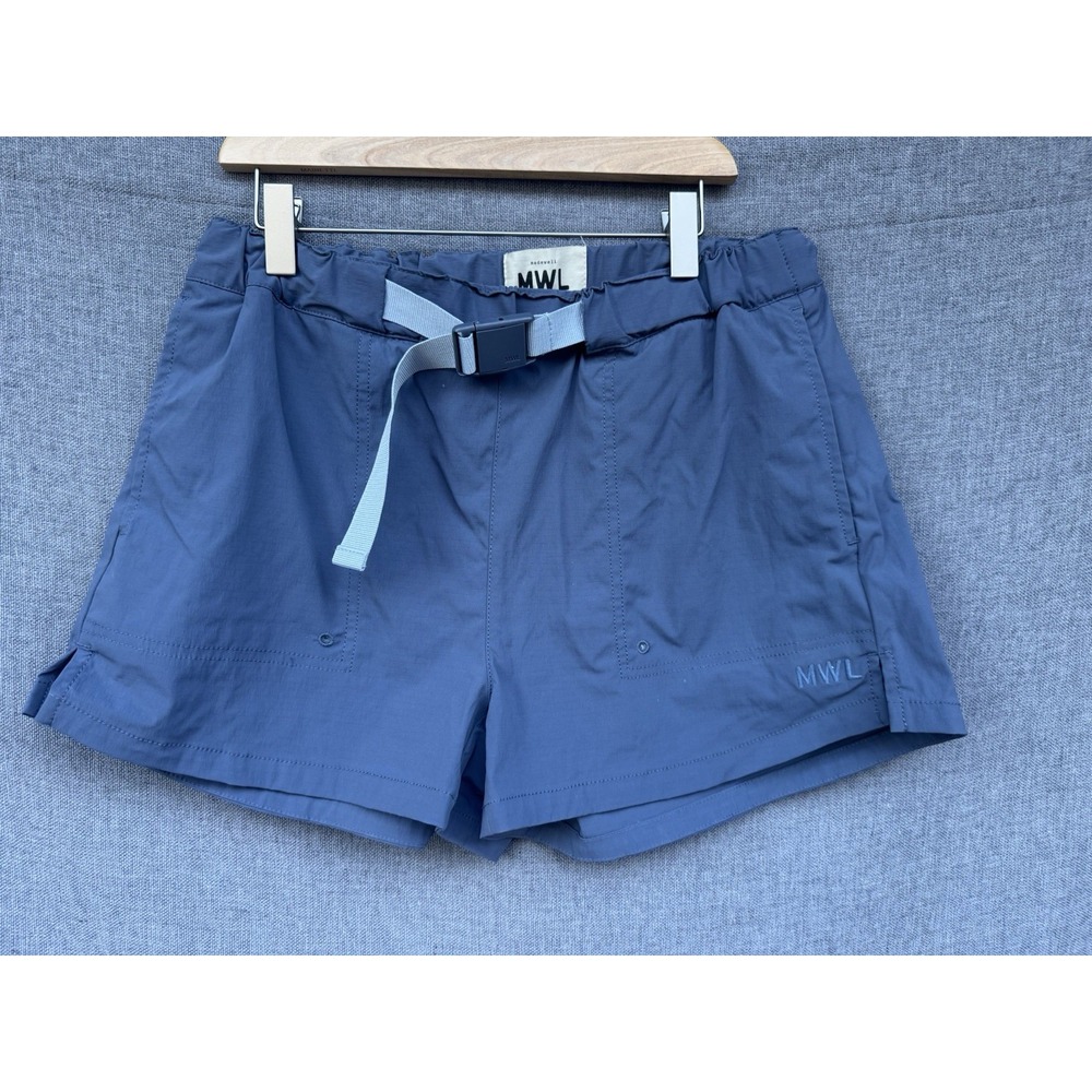 Madewell MWL Womens Size S Blue Nylon Belted Pull-On Shorts Casual Summer Hiking